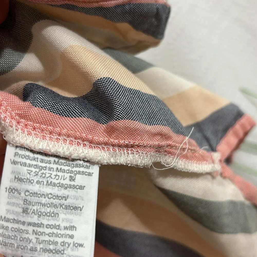 Madewell • Striped Pink Yellow Ivory Striped Pajama Top - Picture 7 of 8